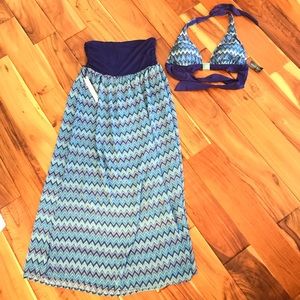 NWT WHBM Swim Halter Top and Cover Up Size Small